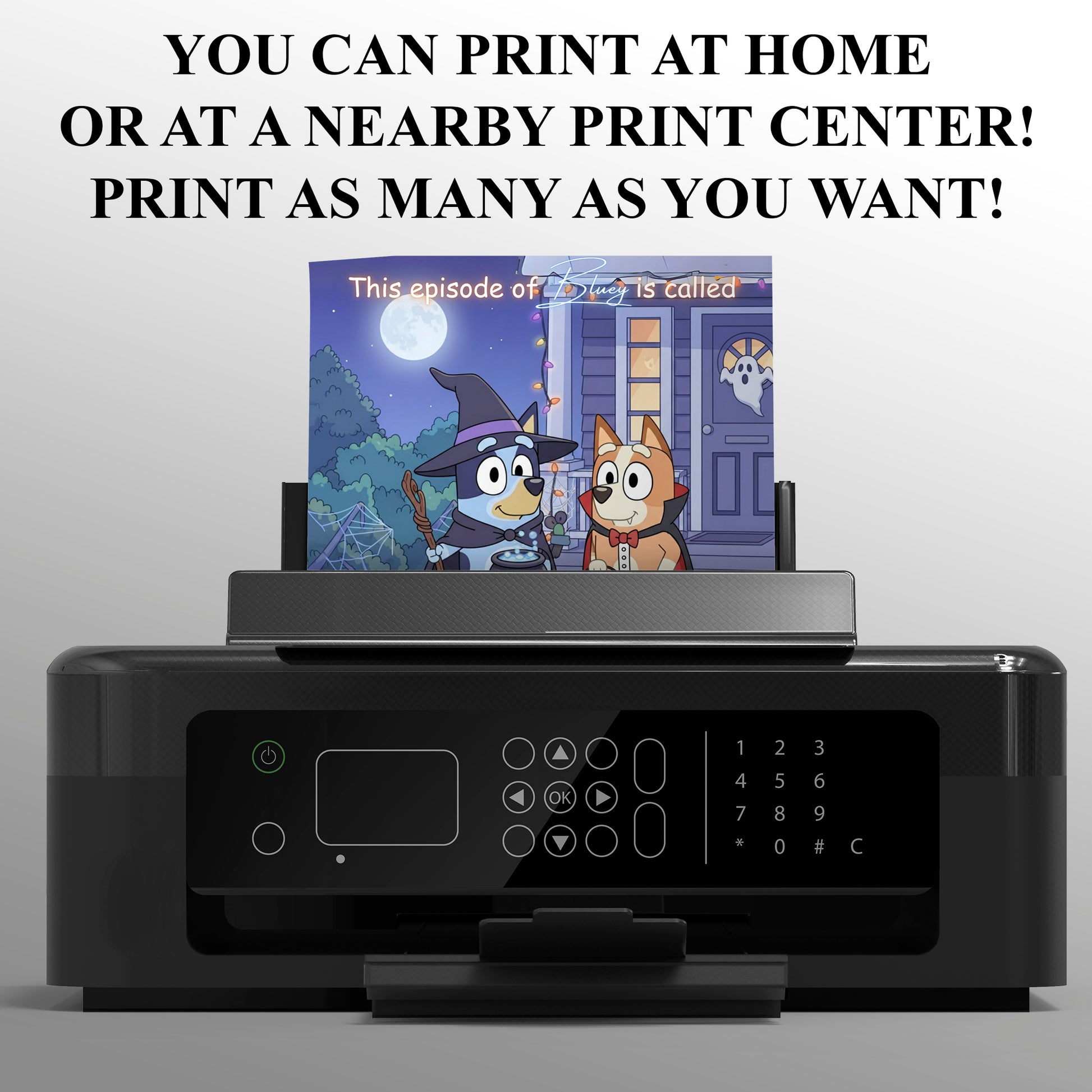 Bluey and Bingo Halloween Birthday Invitation - CreativeRino