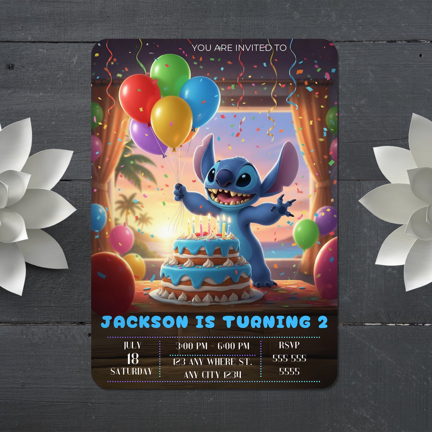 Lilo & Stitch Birthday Invitation - CreativeRino