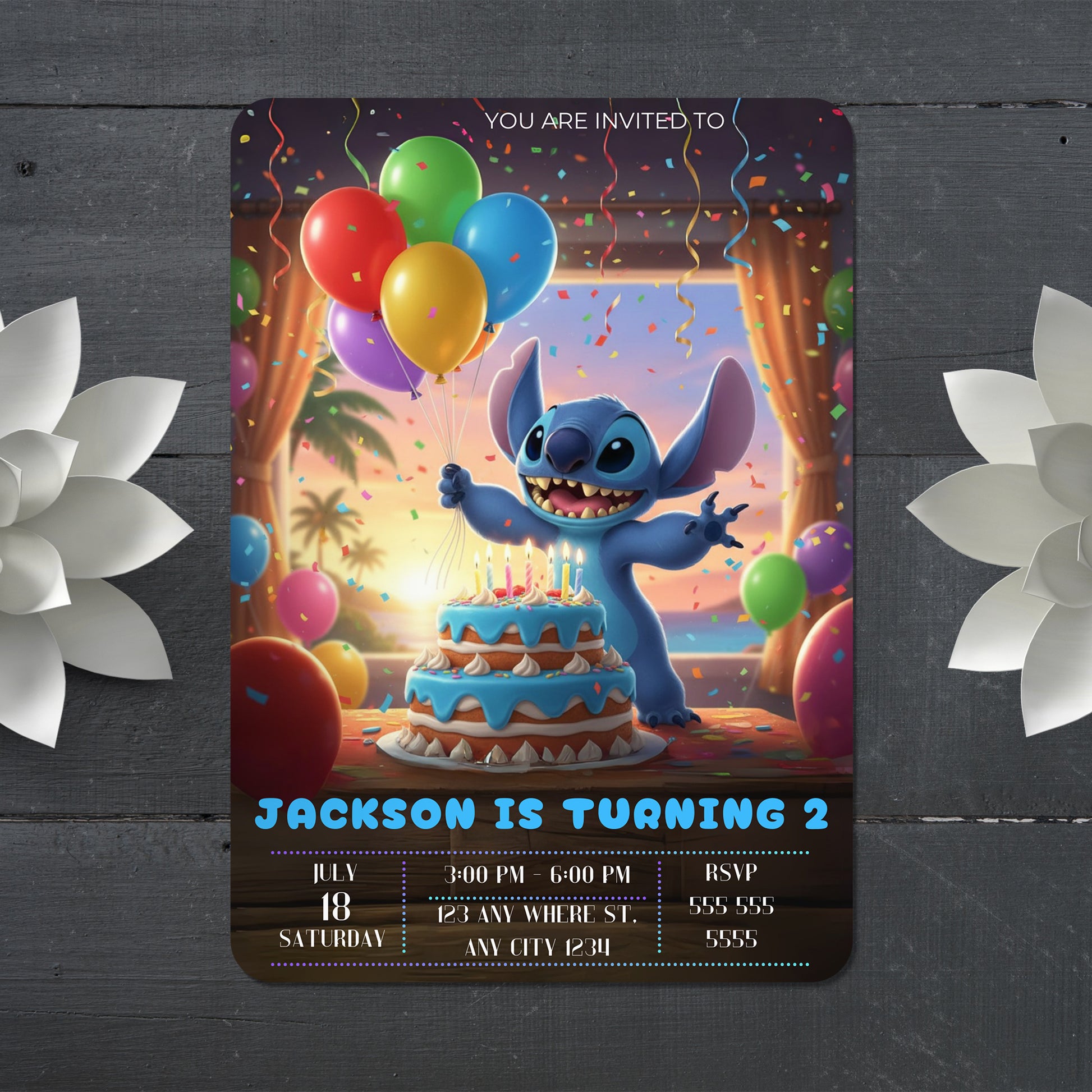 Lilo & Stitch Birthday Invitation - CreativeRino