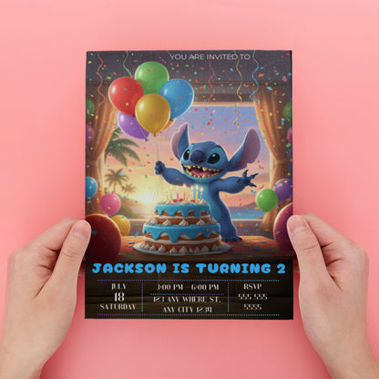 Lilo & Stitch Birthday Invitation - CreativeRino
