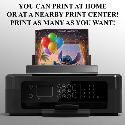 Lilo & Stitch Birthday Invitation - CreativeRino