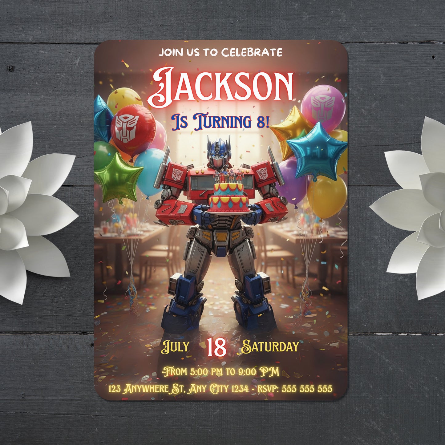 Transformers Birthday Invitation - CreativeRino