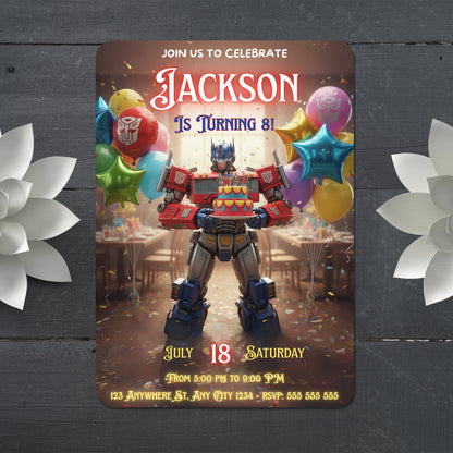 Transformers Birthday Invitation - CreativeRino