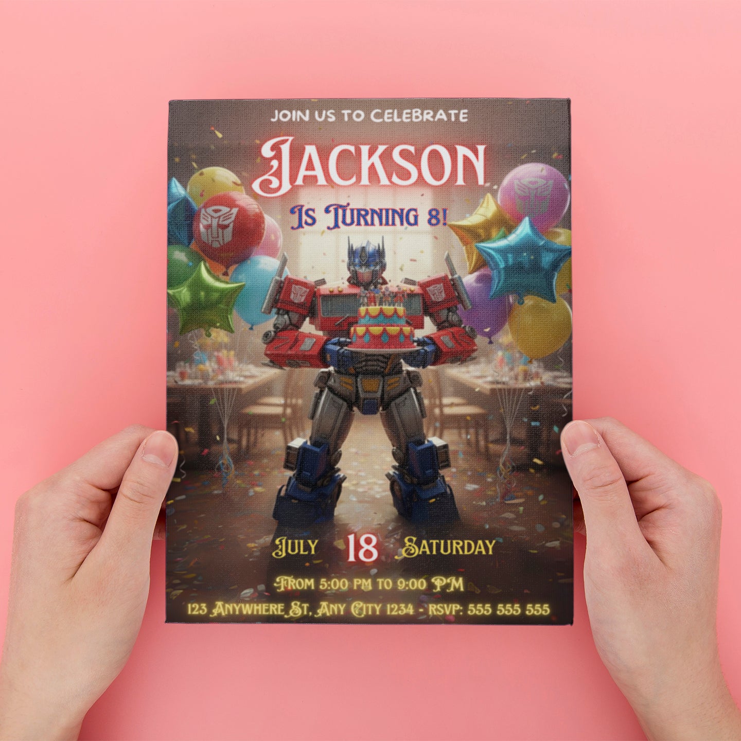 Transformers Birthday Invitation - CreativeRino