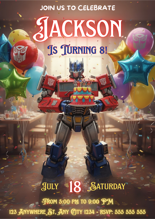 Transformers Birthday Invitation - CreativeRino