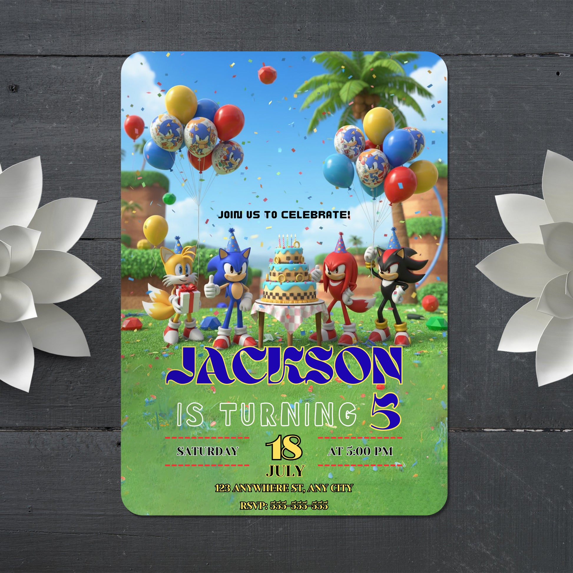 Sonic Birthday Invitation - CreativeRino