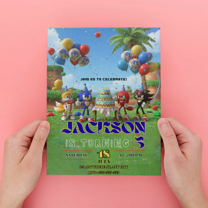Sonic Birthday Invitation - CreativeRino