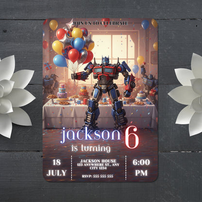 Transformers Birthday Party Invitation - CreativeRino