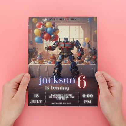 Transformers Birthday Party Invitation - CreativeRino