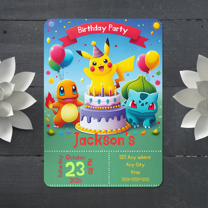 Pokemon Birthday Invitation Template - CreativeRino