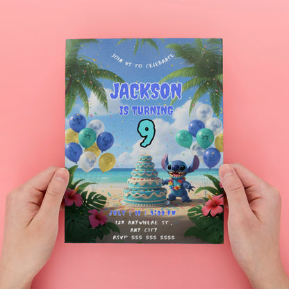 Lilo & Stitch Birthday Party Invitation - CreativeRino
