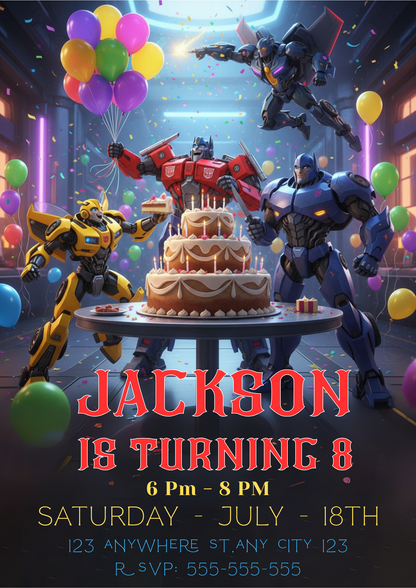 Rescue Bots Birthday Invitation - CreativeRino