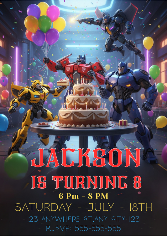 Rescue Bots Birthday Invitation - CreativeRino