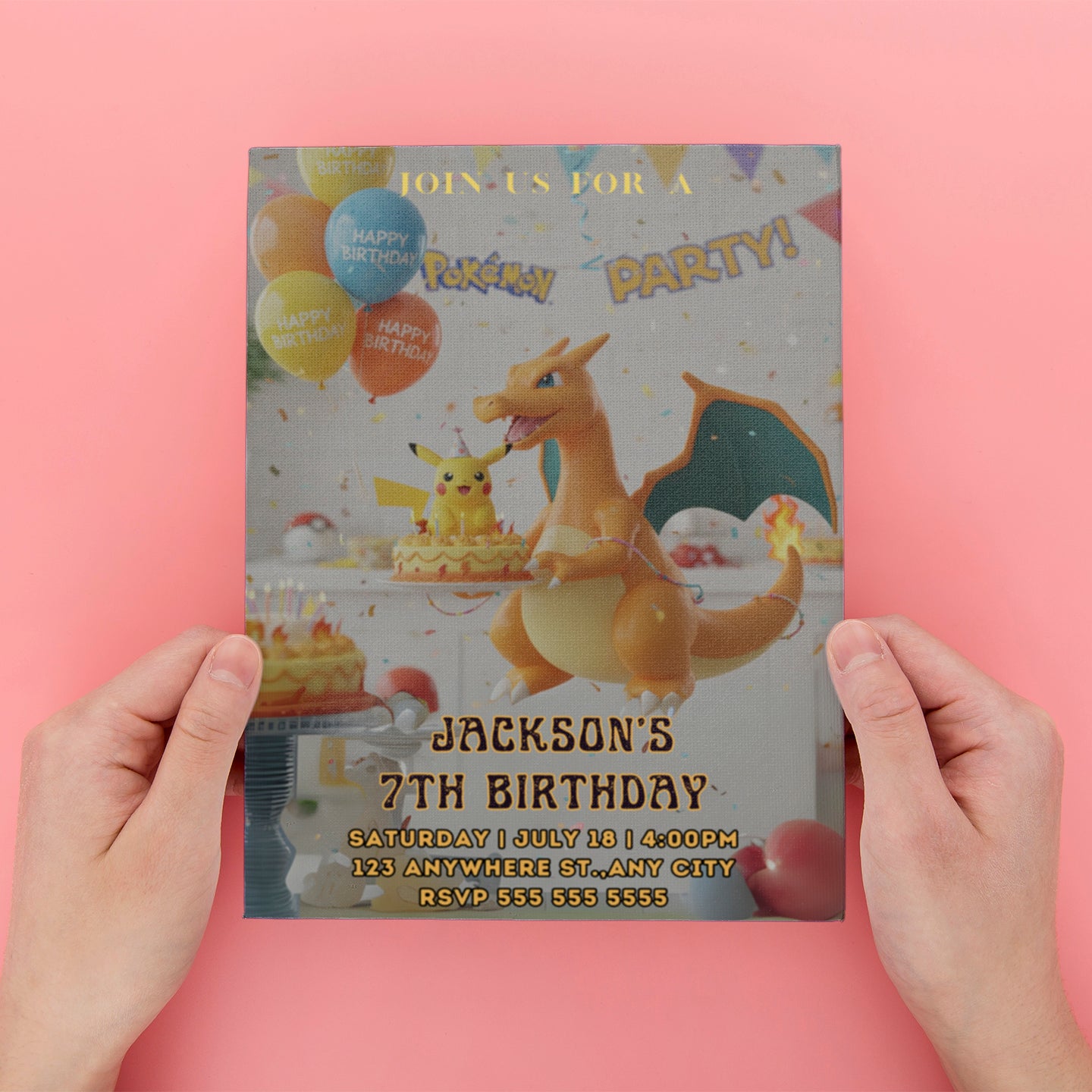 Charizard Birthday Invitation - CreativeRino