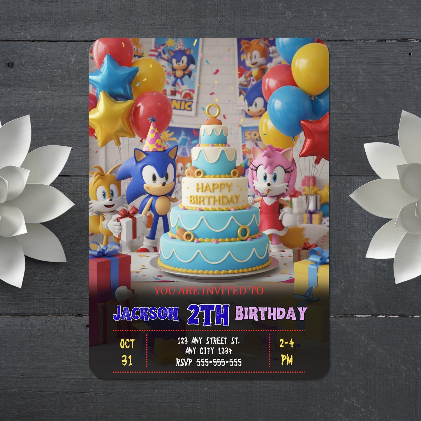 Sonic the Hedgehog Birthday Invitation - CreativeRino