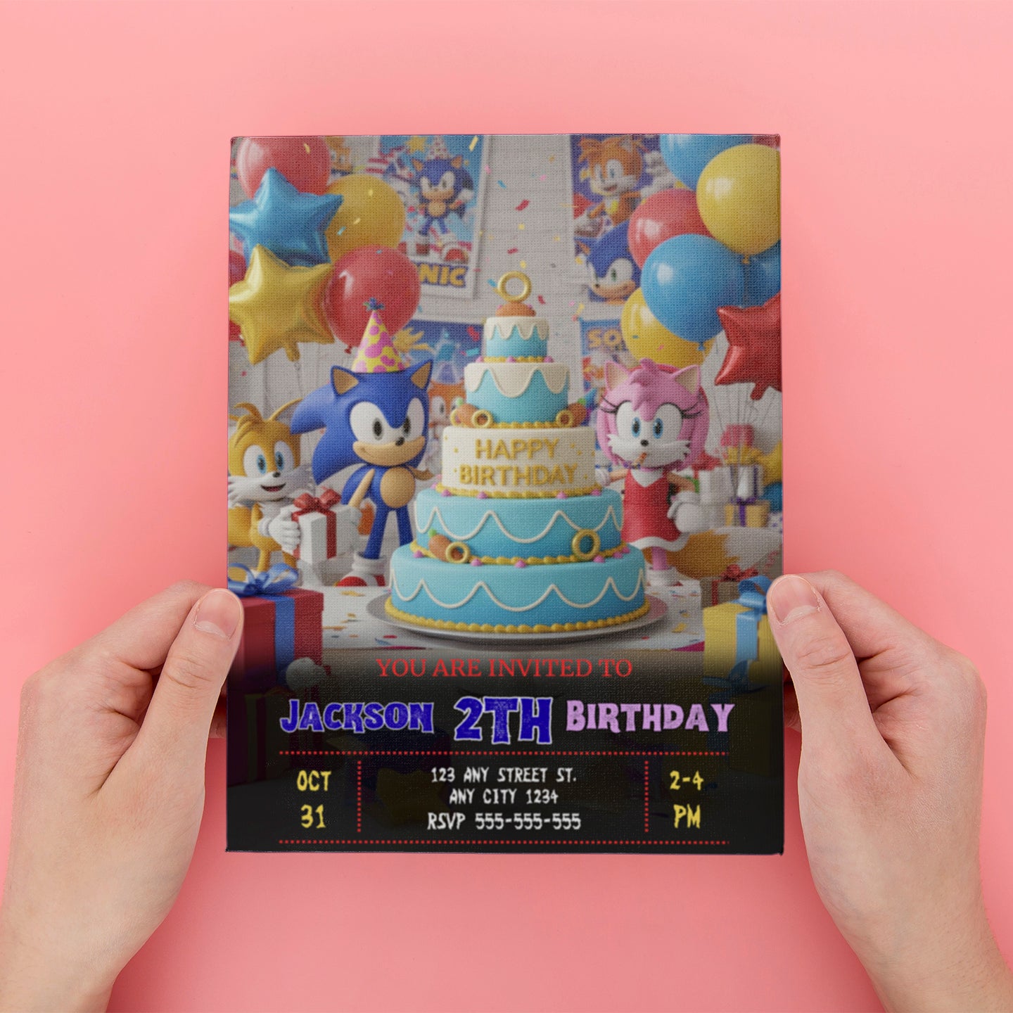 Sonic the Hedgehog Birthday Invitation - CreativeRino