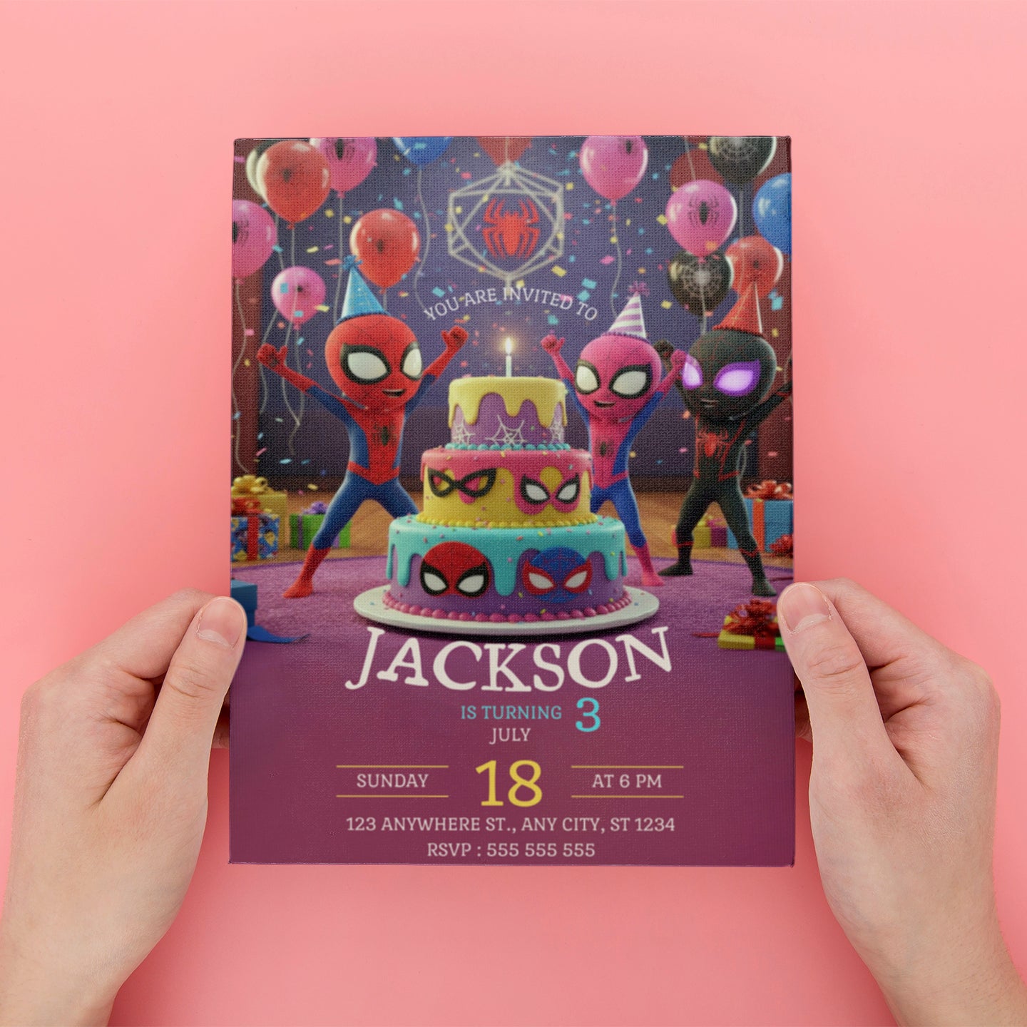 Spider Man Birthday Party Invitation - CreativeRino