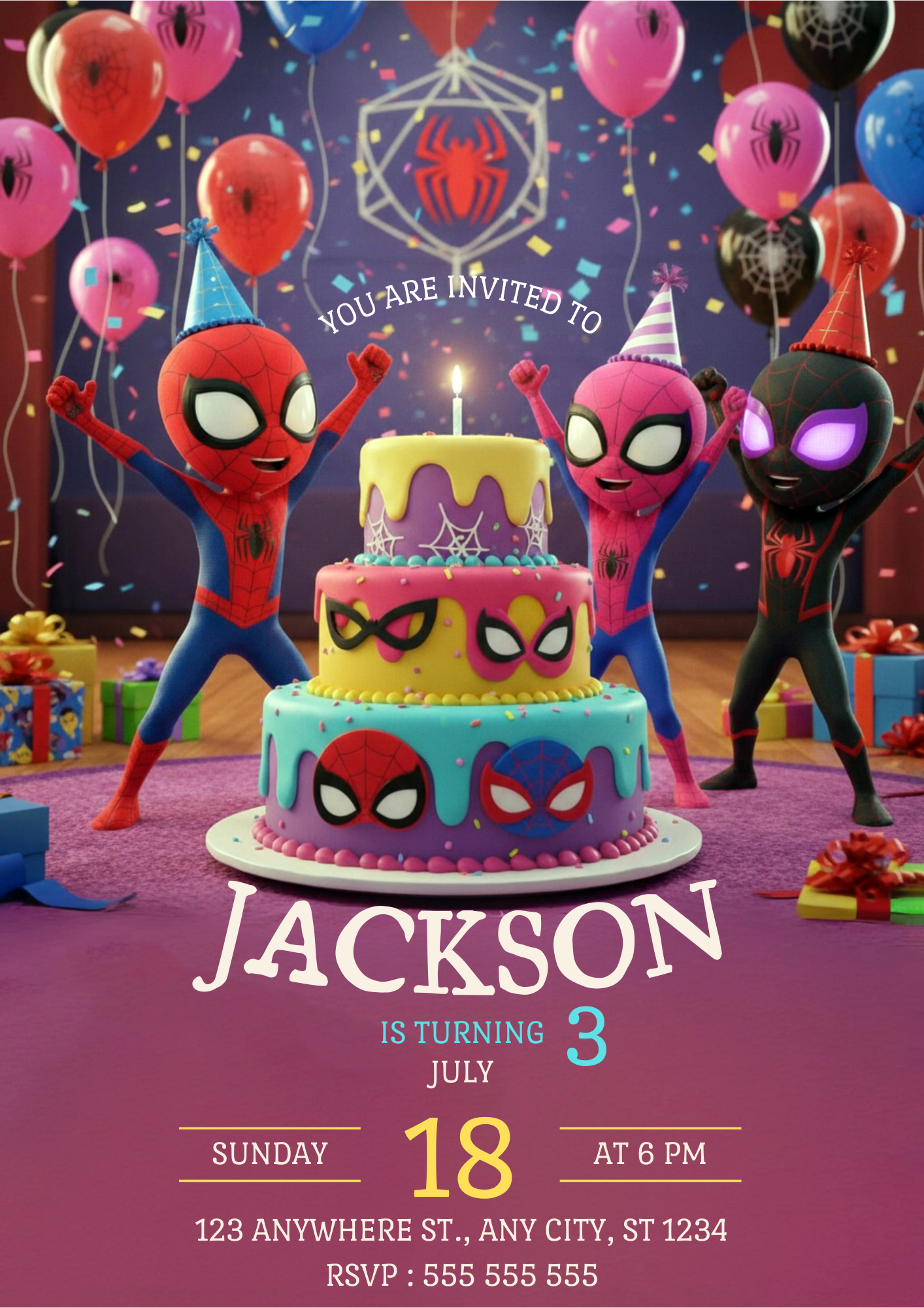 Spider Man Birthday Party Invitation - CreativeRino