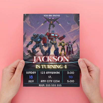 Transformers Birthday Invitation Template - CreativeRino