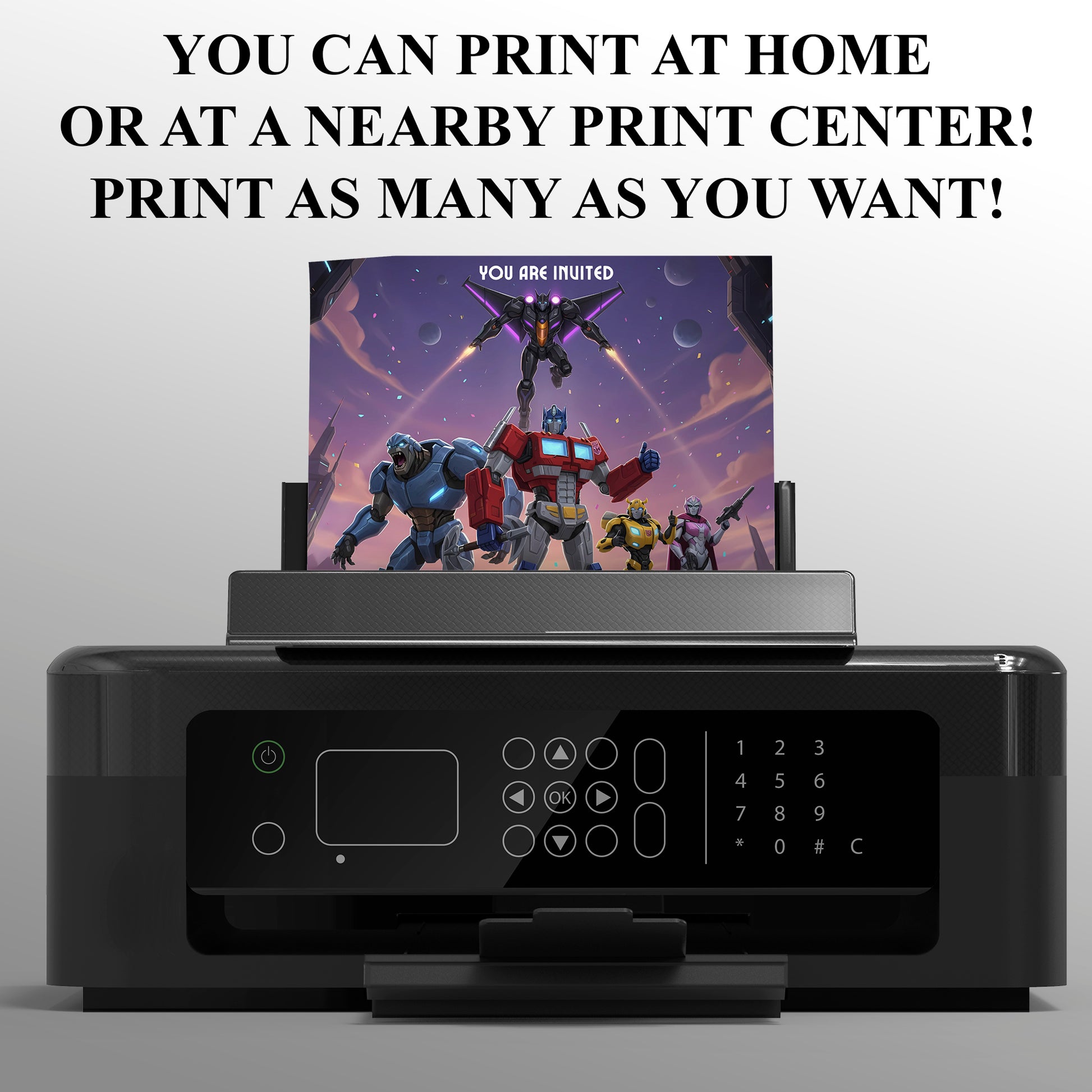 Transformers Birthday Invitation Template - CreativeRino
