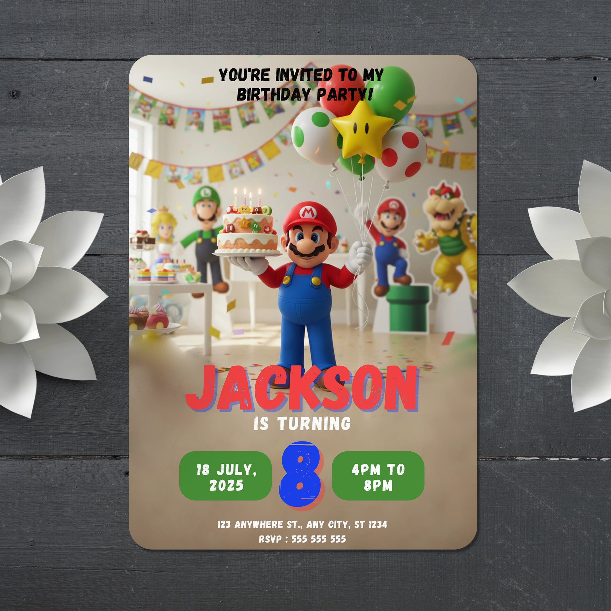 Mario Bros Birthday Invitation - CreativeRino