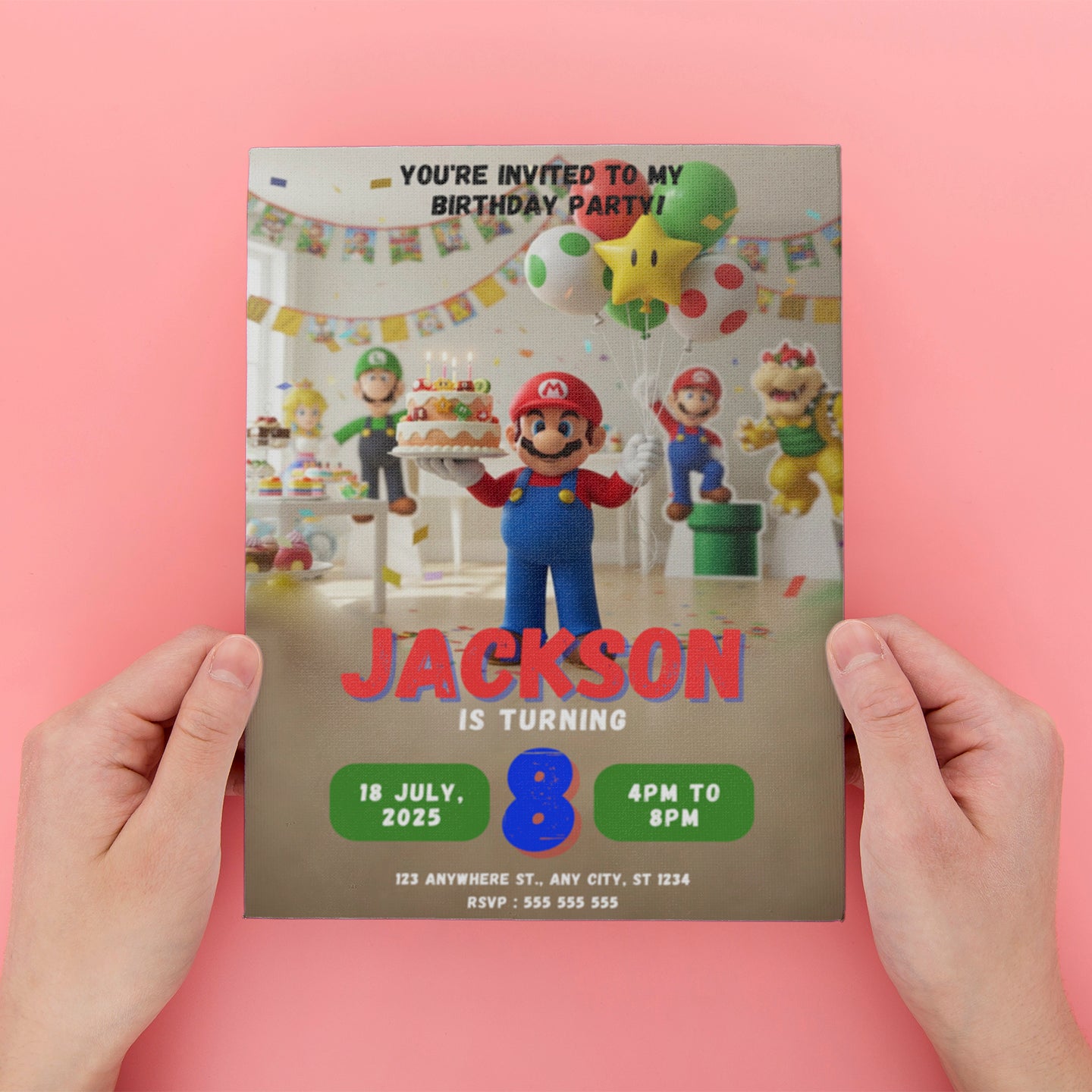 Mario Bros Birthday Invitation - CreativeRino