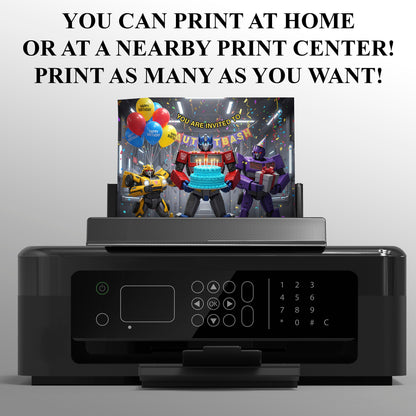 Editable Transformers Birthday Invitation - CreativeRino