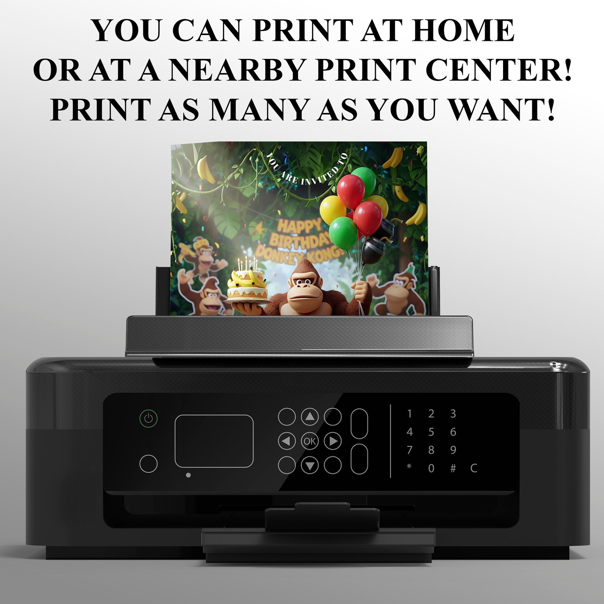 Donkey Kong Birthday Invitation - CreativeRino