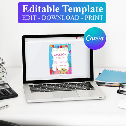 SpongeBob Birthday Invitation Template - CreativeRino
