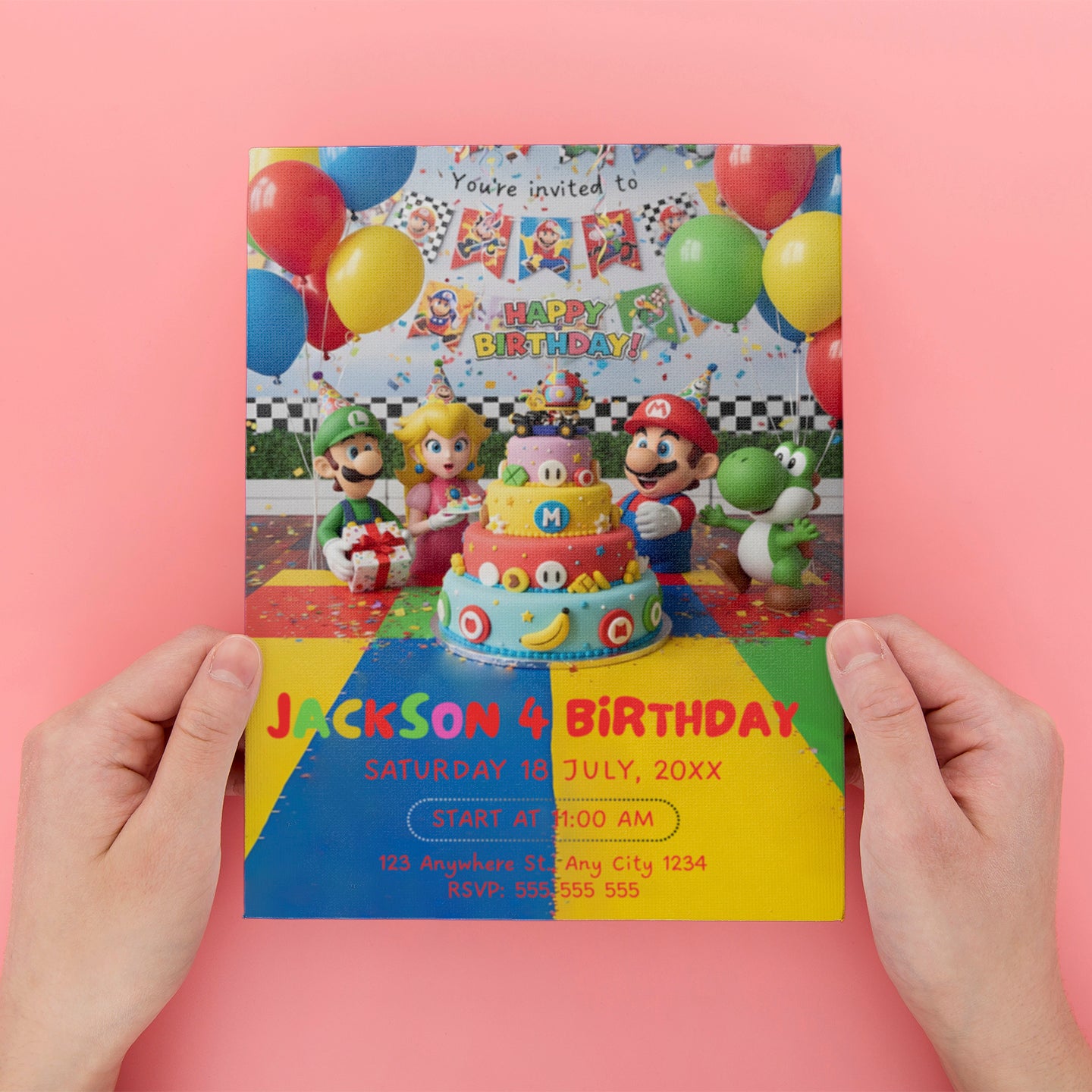 Super Mario Bros Birthday Party Invitation - CreativeRino