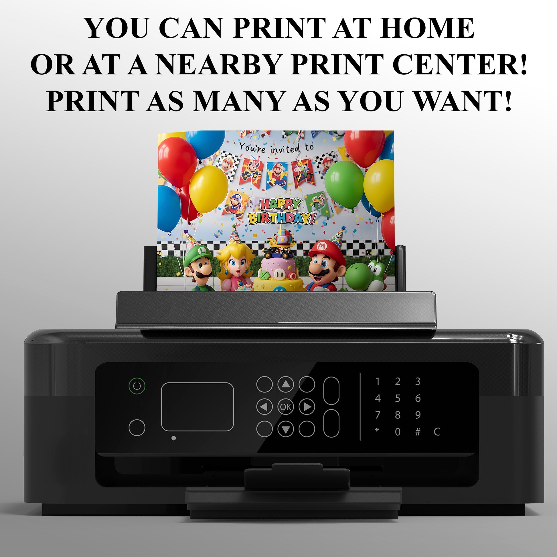 Super Mario Bros Birthday Party Invitation - CreativeRino