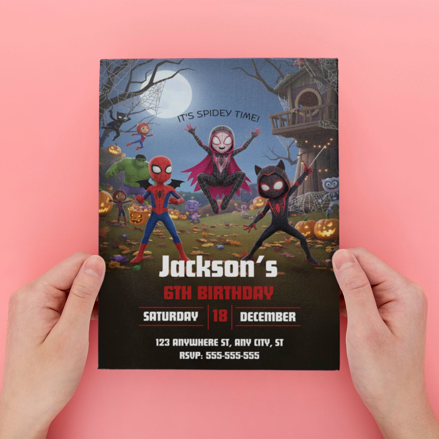 Spidey and His Amazing Friends Halloween Party Invitation - CreativeRino