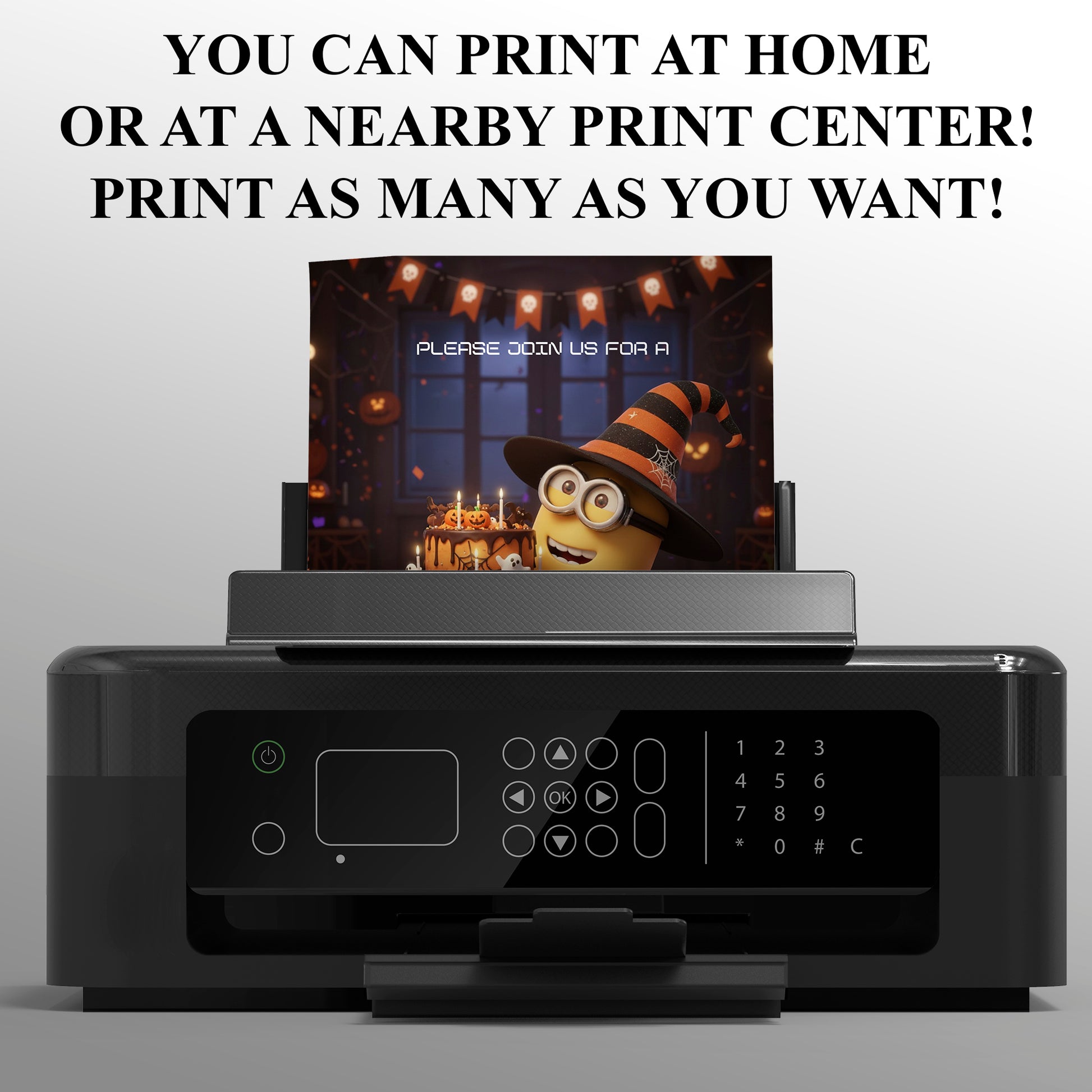 Minion Halloween Birthday Invitation - CreativeRino