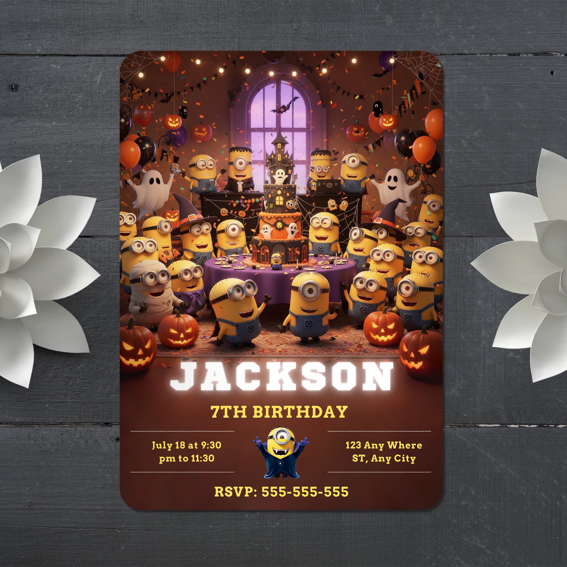 Halloween Minion Birthday Invitation - CreativeRino
