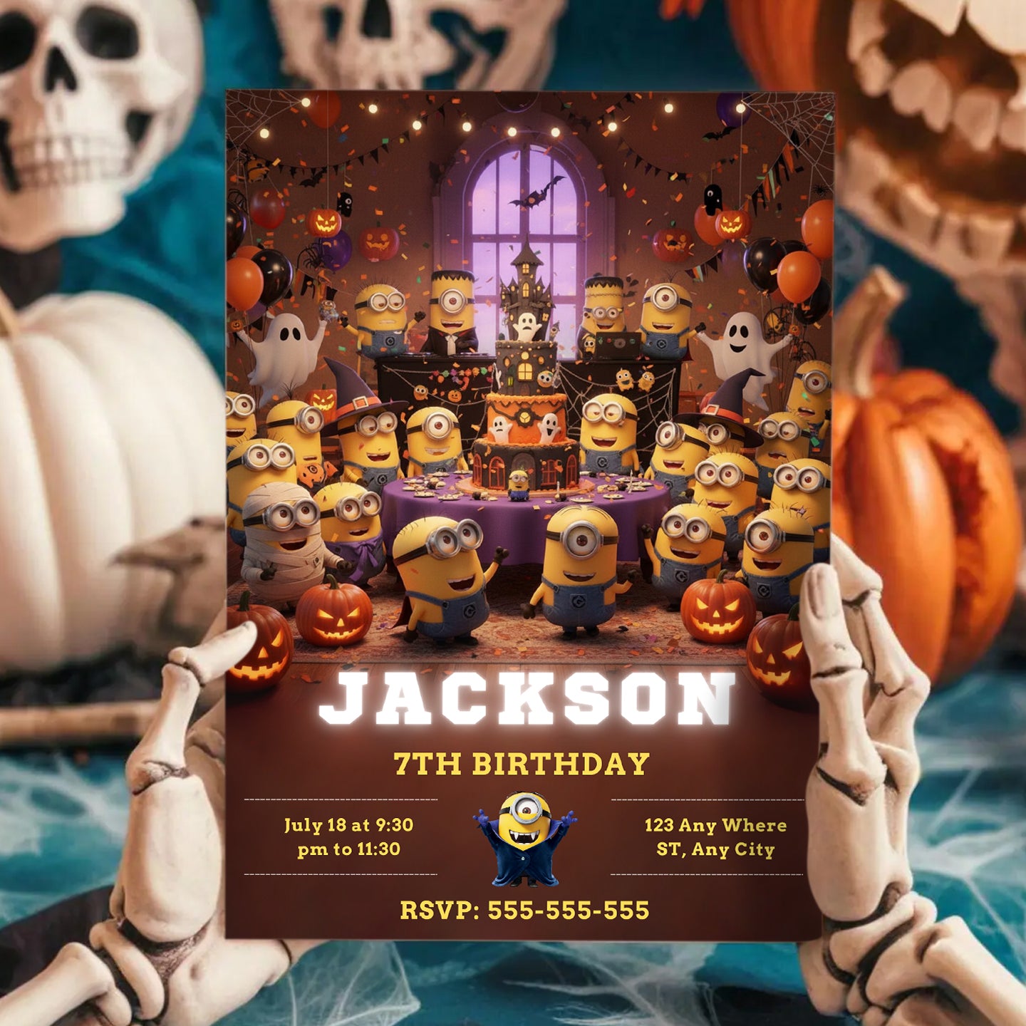 Halloween Minion Birthday Invitation - CreativeRino