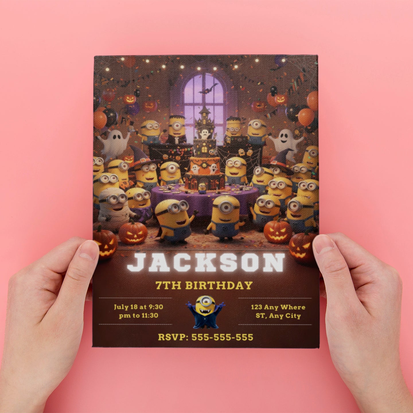 Halloween Minion Birthday Invitation - CreativeRino