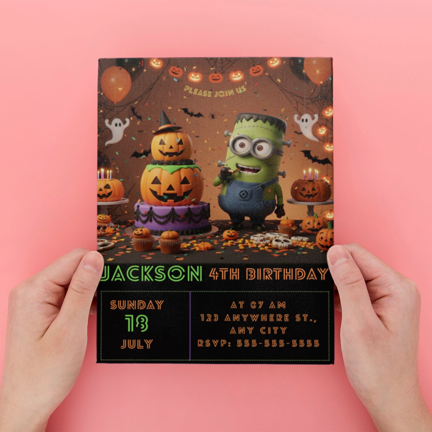 Minion Halloween Birthday Invitation - CreativeRino