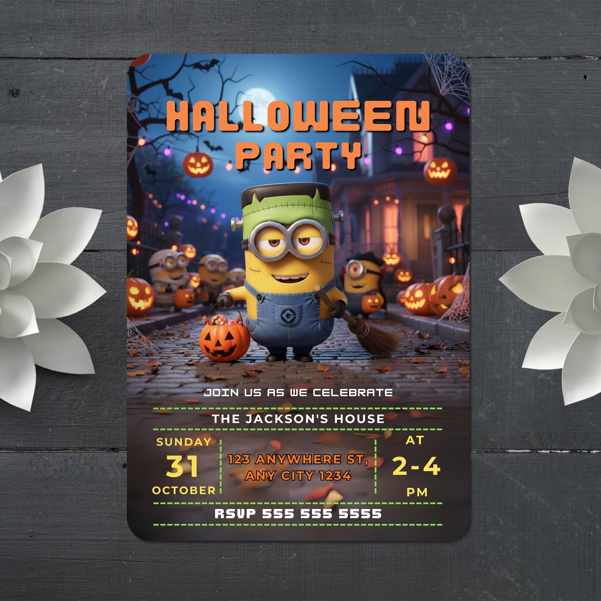 Printable Minion Halloween Invitation - CreativeRino