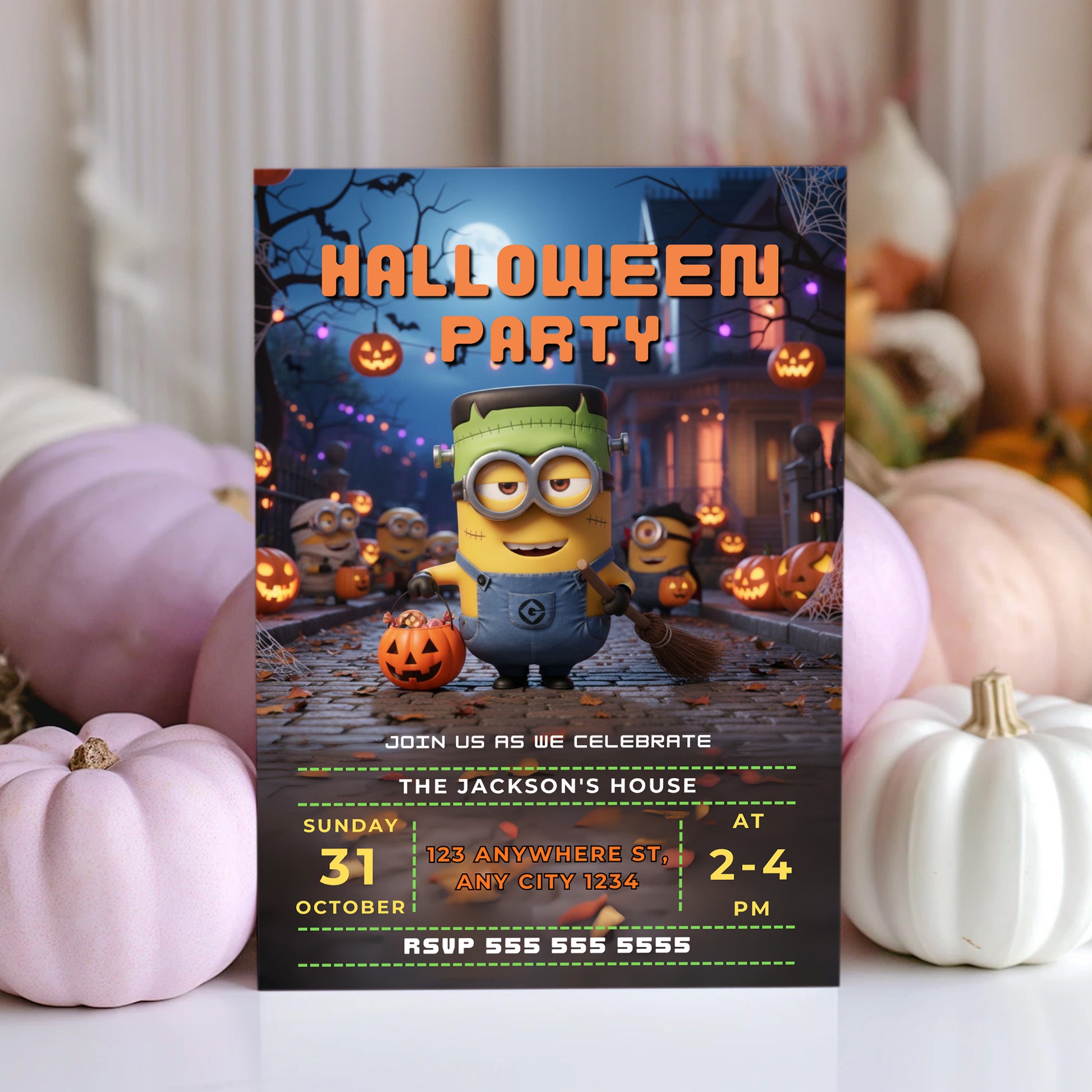 Printable Minion Halloween Invitation - CreativeRino