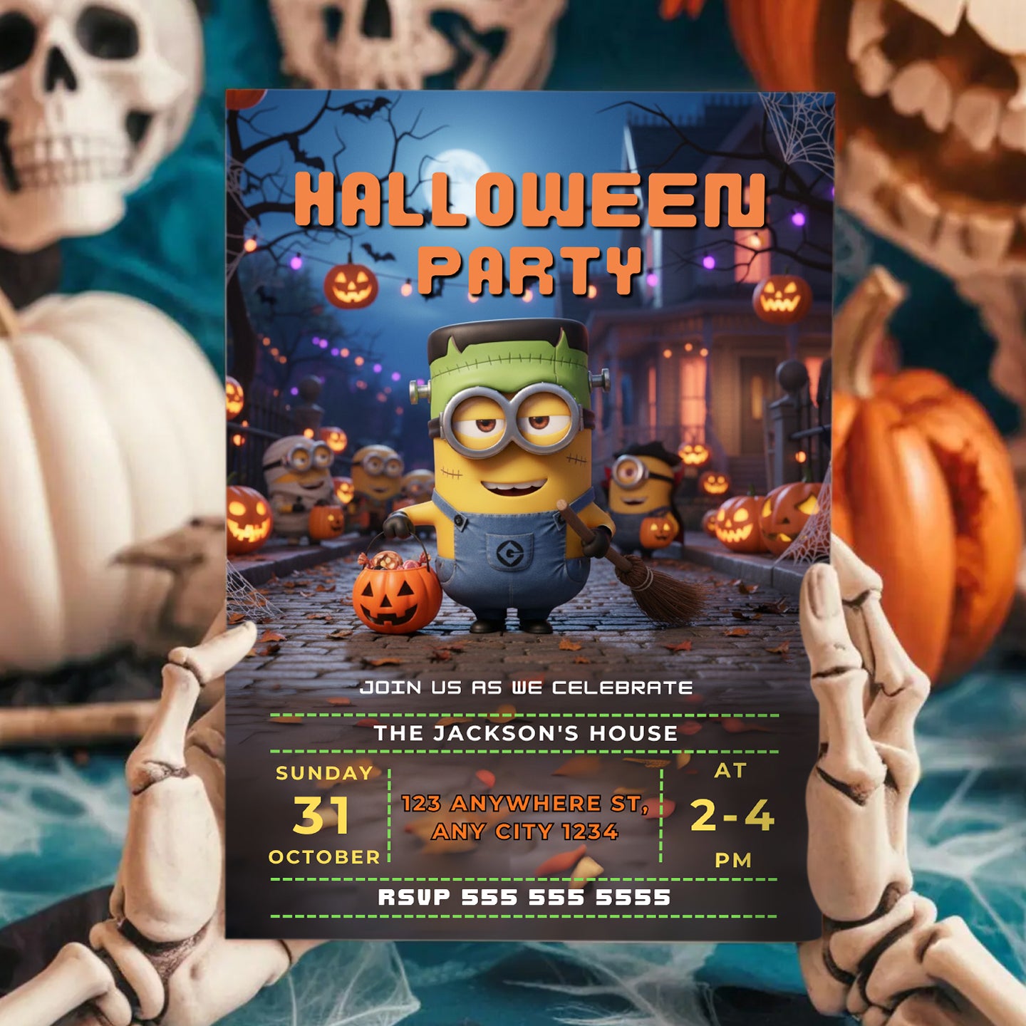Printable Minion Halloween Invitation - CreativeRino