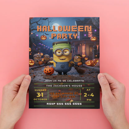 Printable Minion Halloween Invitation - CreativeRino