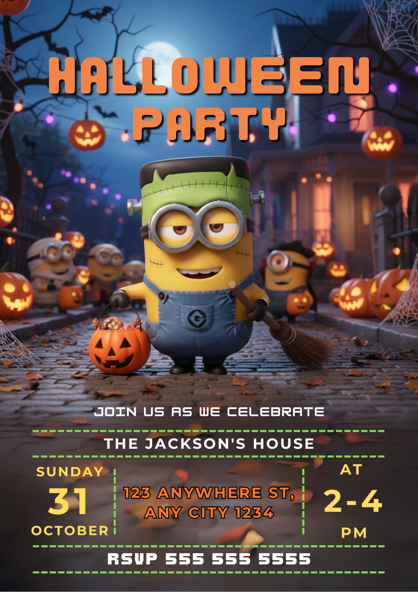 Printable Minion Halloween Invitation - CreativeRino
