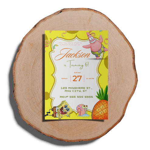 Spongebob Birthday Invitation Template Creativerino 