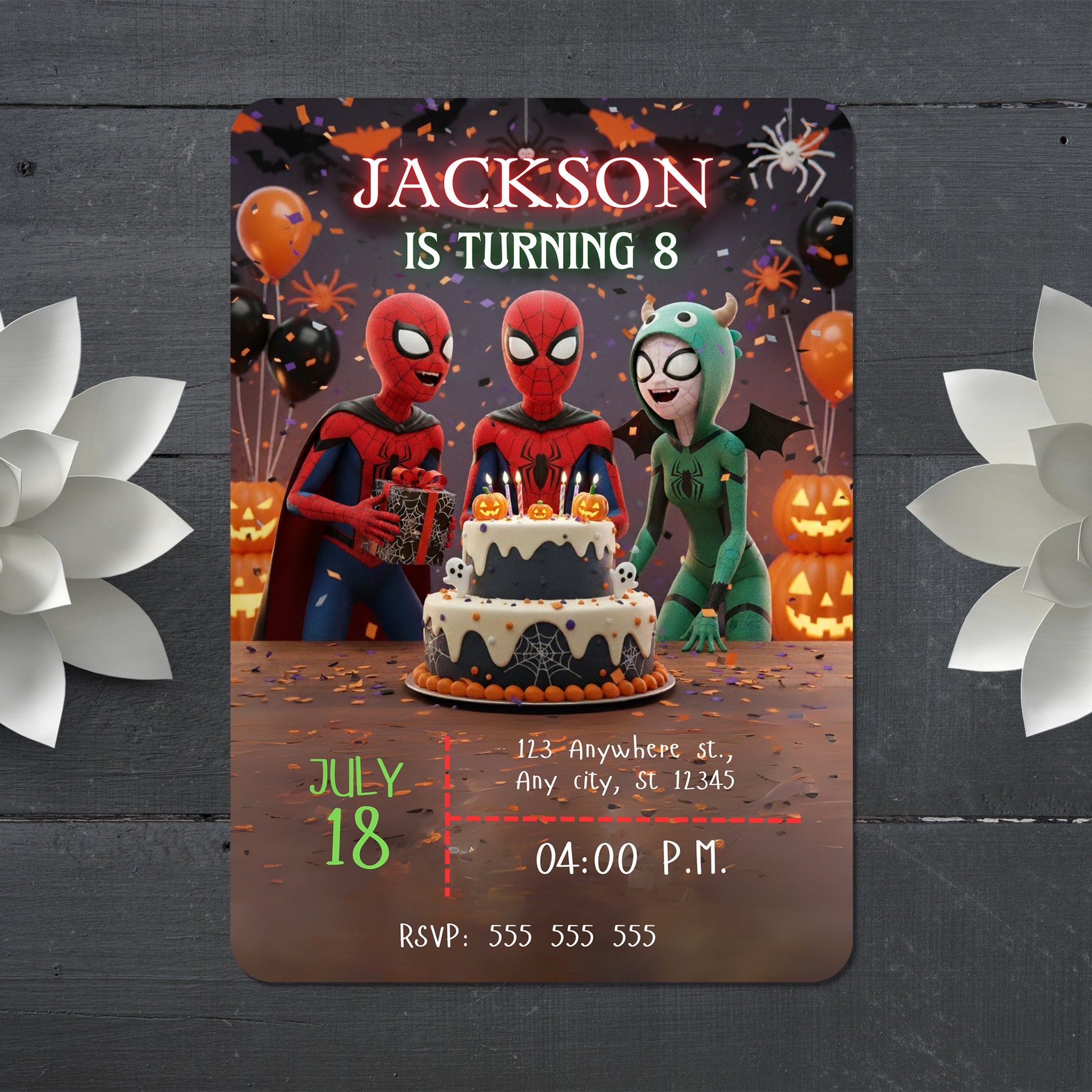 Spidey and His Amazing Friends Halloween Invitation - CreativeRino