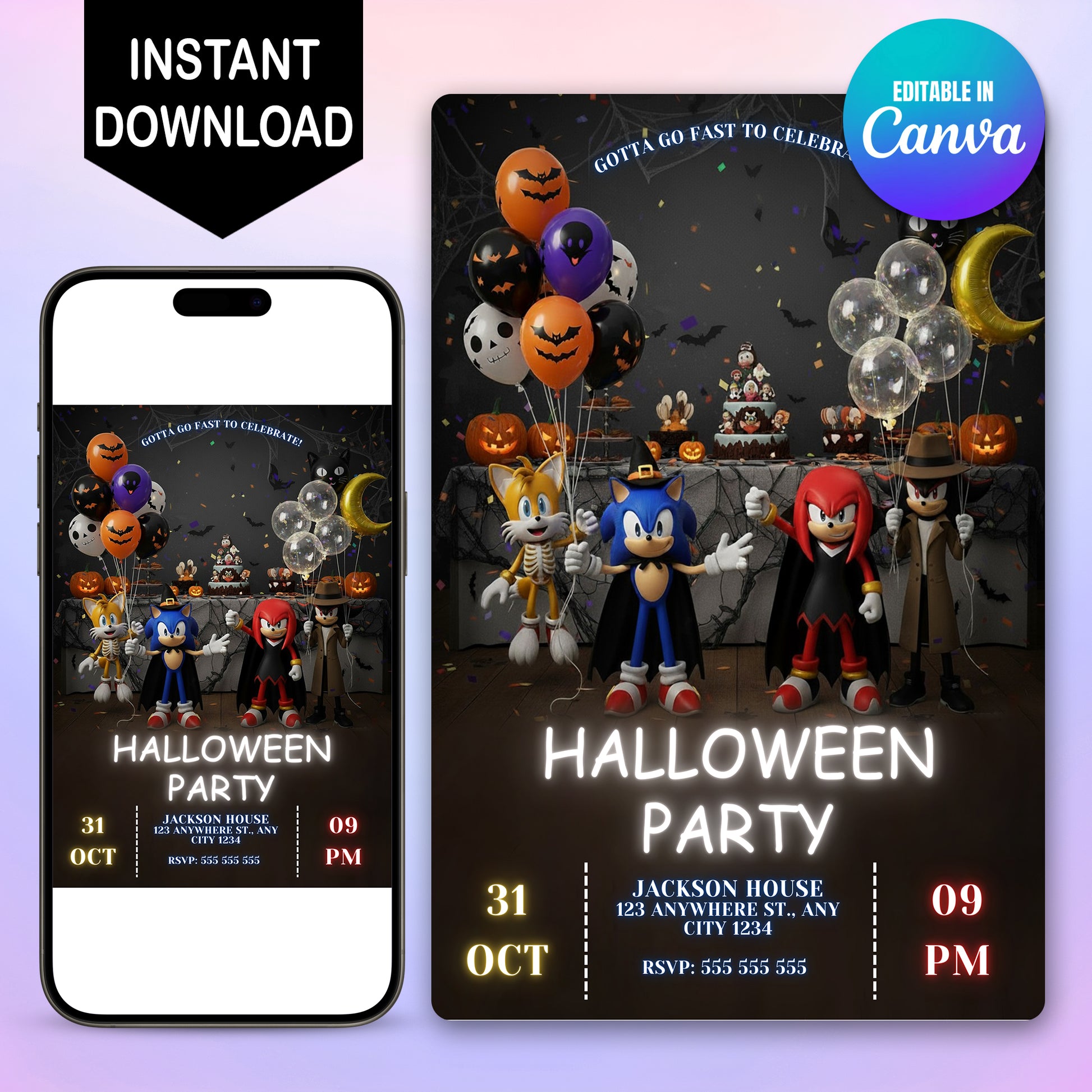 Sonic Halloween Invitation - CreativeRino