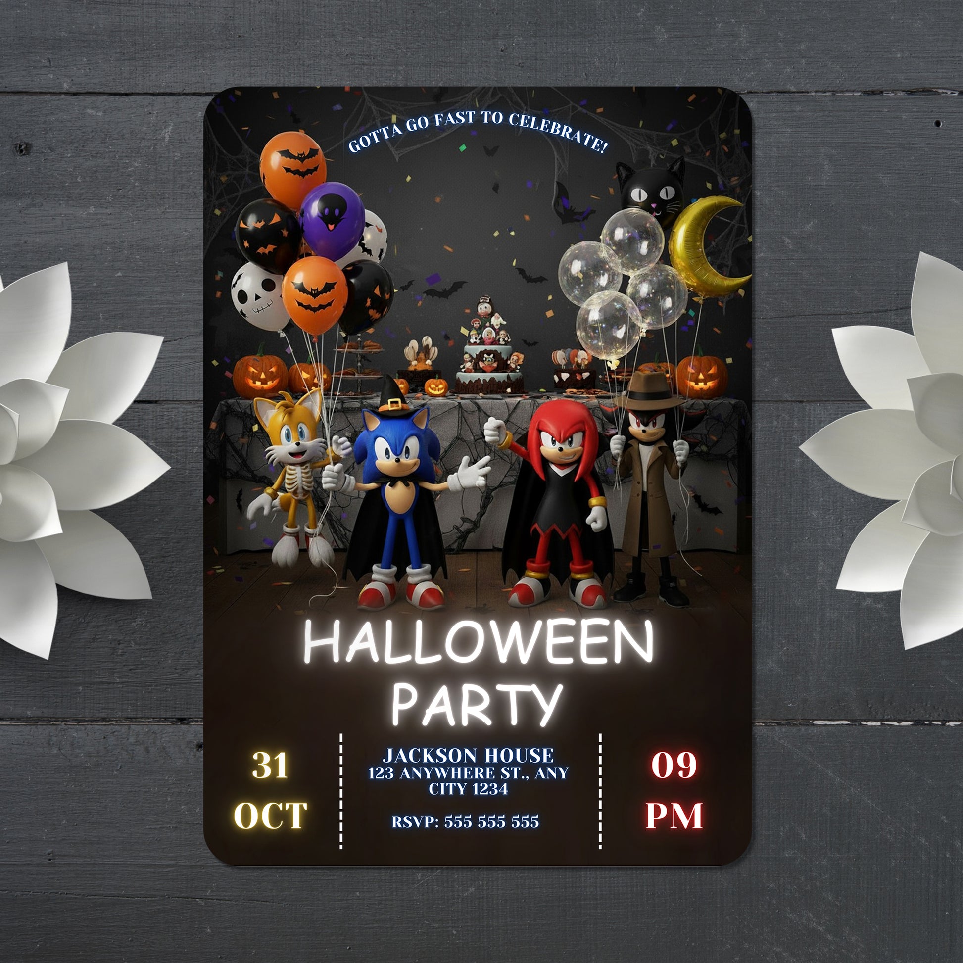 Sonic Halloween Invitation - CreativeRino