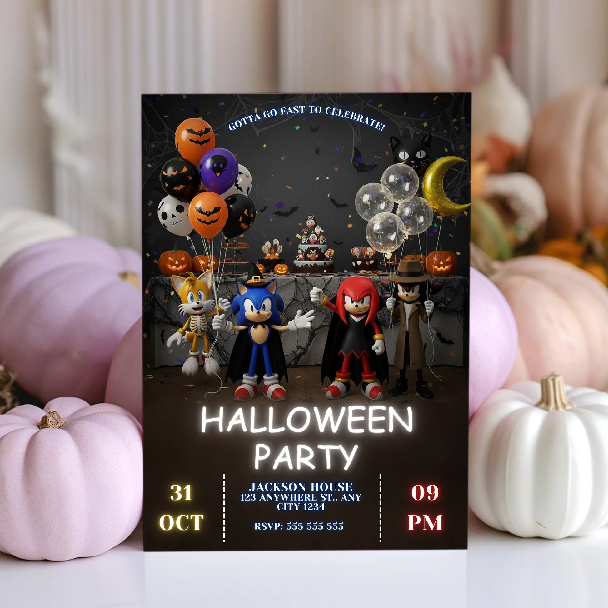 Sonic Halloween Invitation - CreativeRino