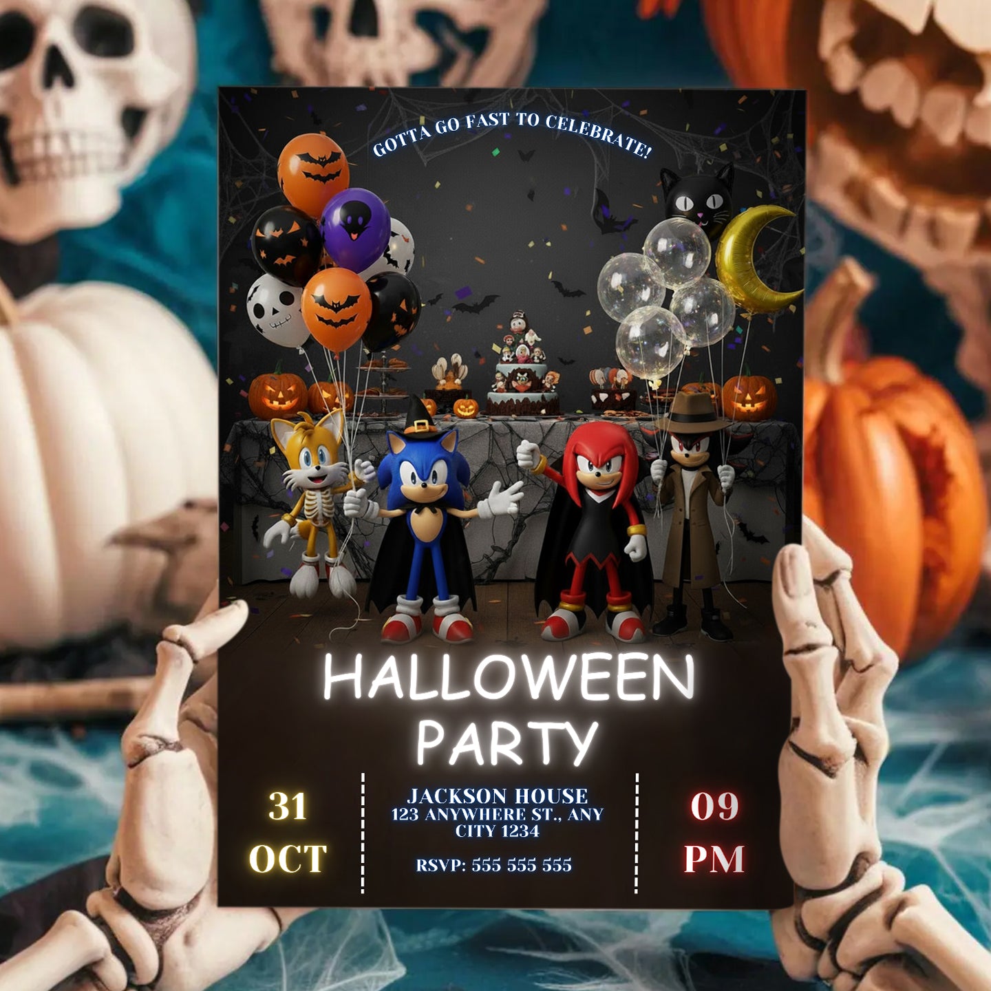 Sonic Halloween Invitation - CreativeRino