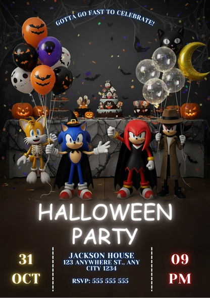 Sonic Halloween Invitation - CreativeRino