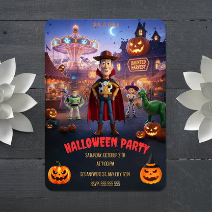 Editable Toy Story Halloween Invitation - CreativeRino